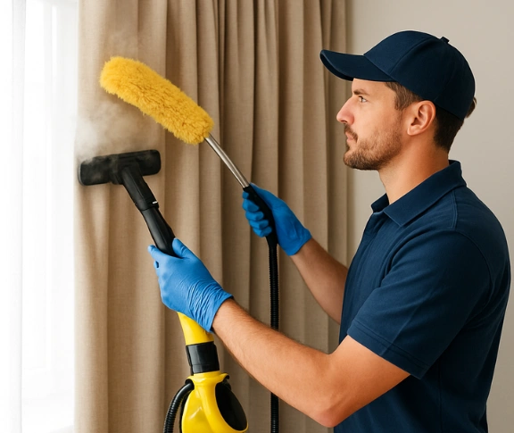 Trusted drapes cleaning technician Matty Curtain Cleaning sandstone-point QLD