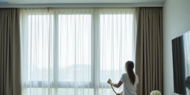 Delicate sheer drape cleaning sandstone-point Matty Curtain Cleaning